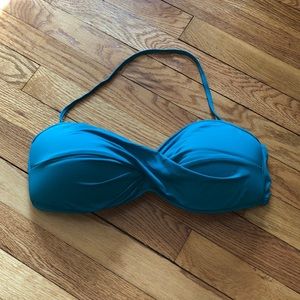 Teal bandeau bathing suit top